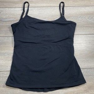 Lululemon Tank Top Black Womens No Size Tag Built in Bra